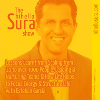 Cover art for episode 34: Lessons Learnt from Scaling from 10 to over 300,000 People. Leading & Nurturing Teams & How Life Helps to Focus Energy & Structure Life with Esteban Garcia